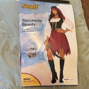 Spirit Pirate costume with Red and Black Stripes